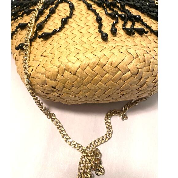 NWOT Zara mini woven beaded fringe bag - Picture 8 of 9